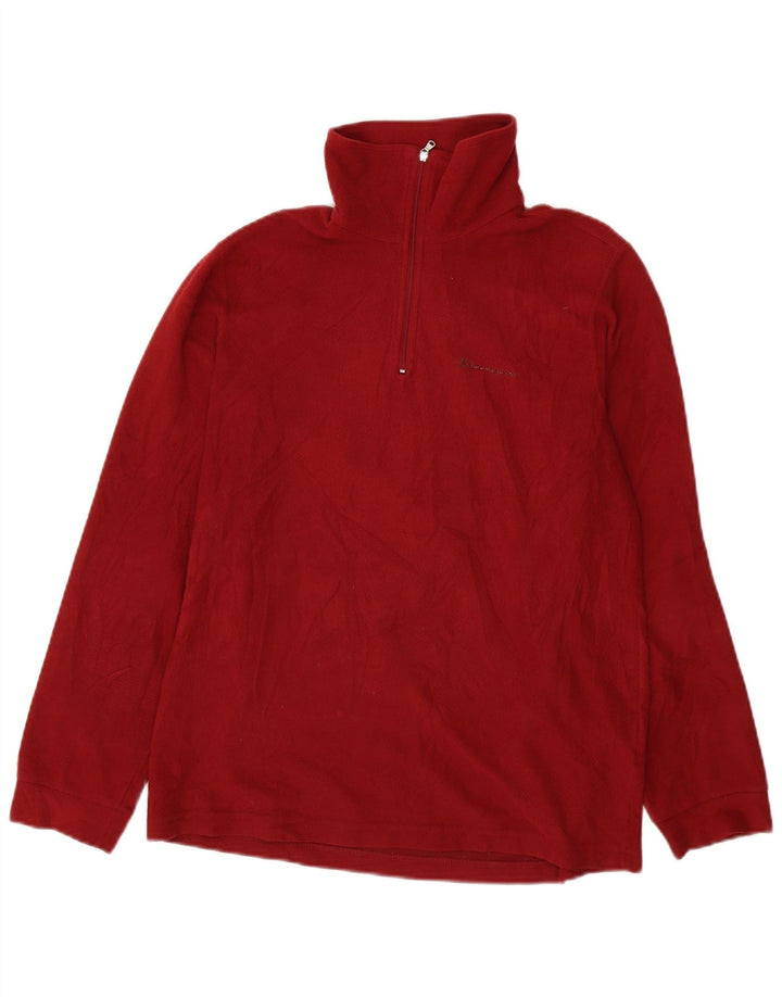 Champion Jersey De Polar Con Cremallera Y Cuello Para Hombre Poliéster Rojo Mediano