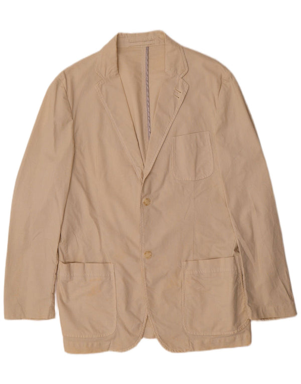 Trussardi Jeans Chaqueta tipo blazer de 2 botones para hombre UK 38 Medium Beige Pinstripe