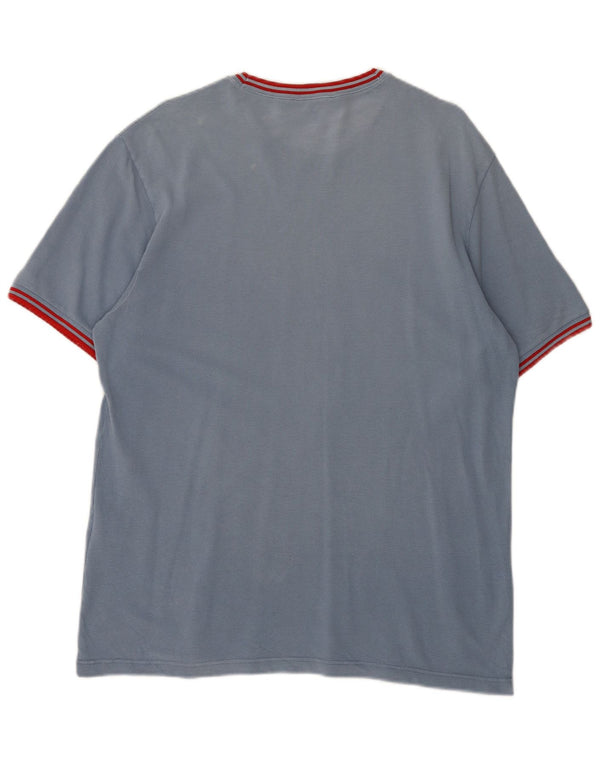 FRED PERRY Camiseta para hombre Top grande de algodón azul