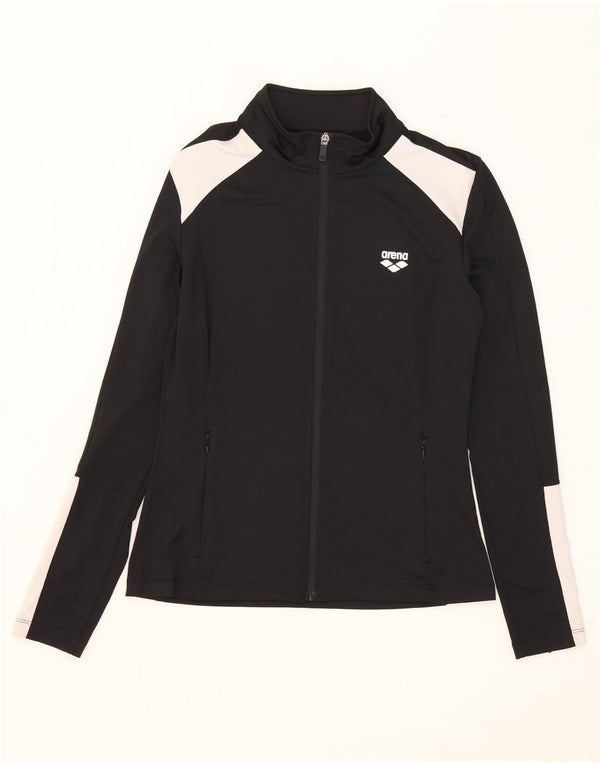 Arena Mujer Chándal Top Chaqueta UK 40 Small Negro Colorblock Poliéster