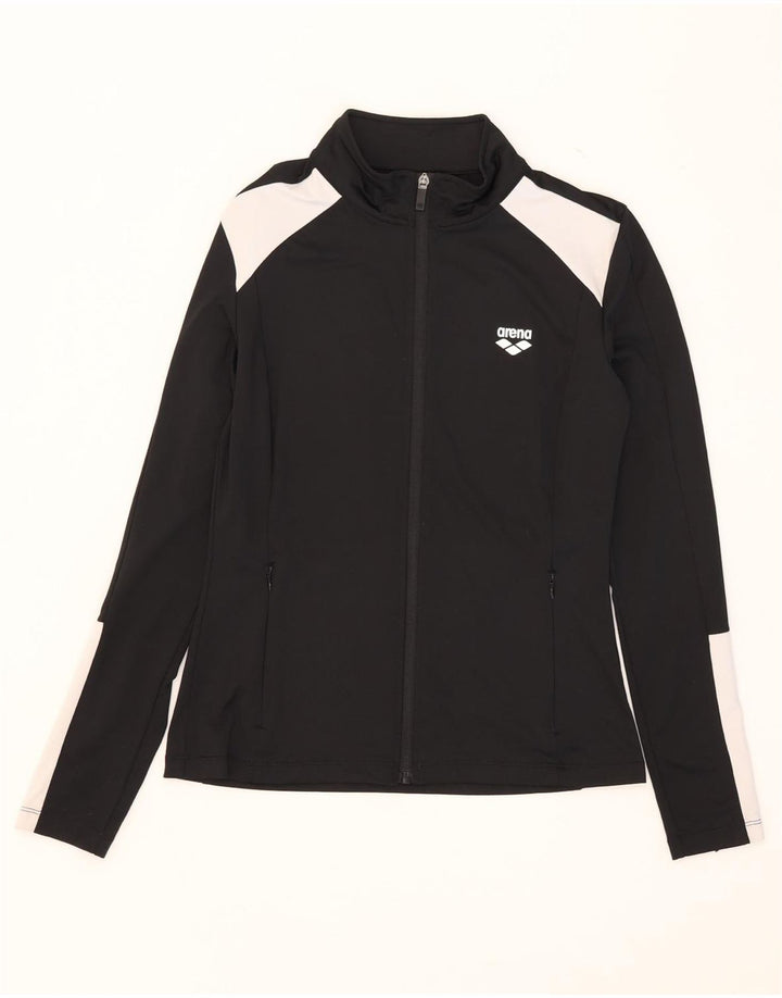 Arena Mujer Chándal Top Chaqueta UK 40 Small Negro Colorblock Poliéster