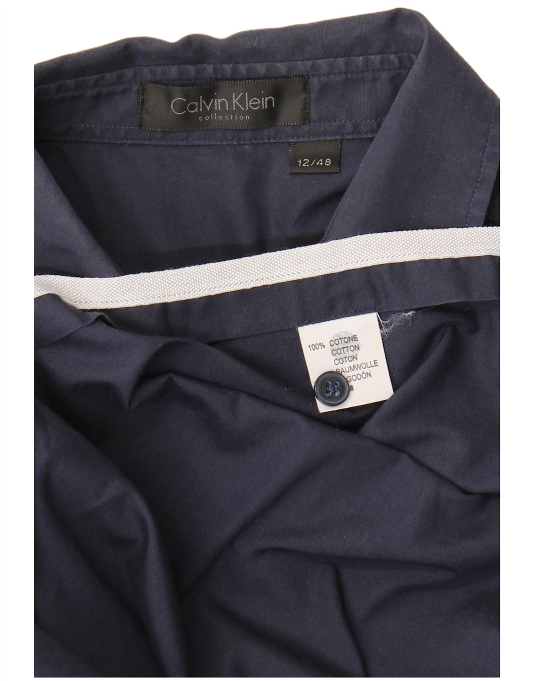 Calvin Klein Camisa para mujer US 12 Grande Azul Marino Algodón