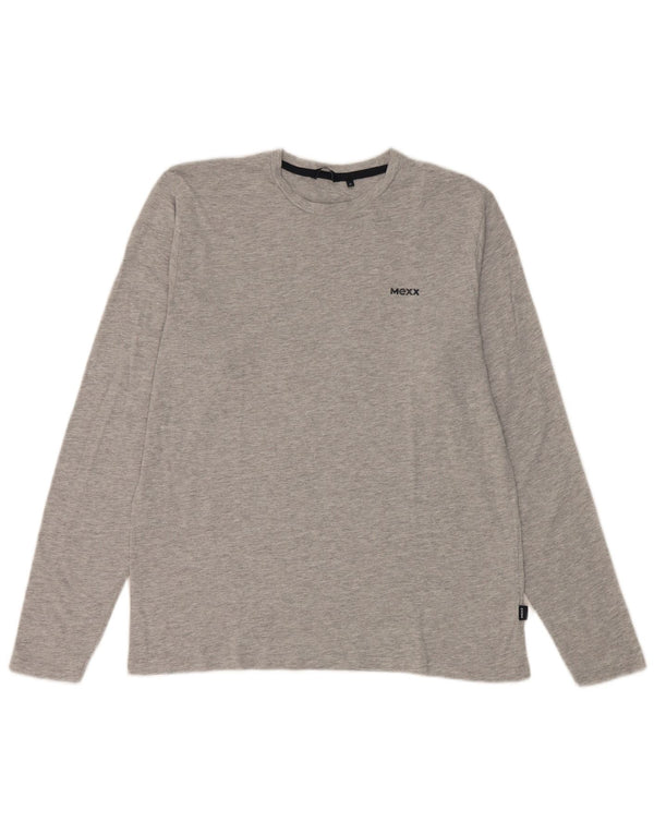 Mexx Mens Regular Fit Top Manga Larga XL Algodón Moteado Gris