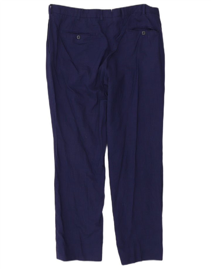 Pantalón Traje Recto Hombre Massimo Dutti W34 L29 Azul Marino
