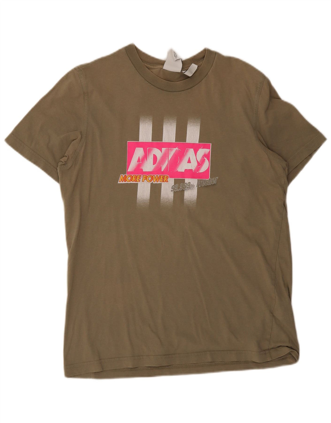 Adidas Hombre Camiseta Gráfica Top Medium Khaki Algodón