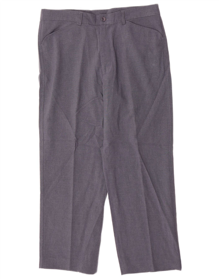 Farah Hombre Pantalones Casuales Rectos W36 L29 Poliéster Azul
