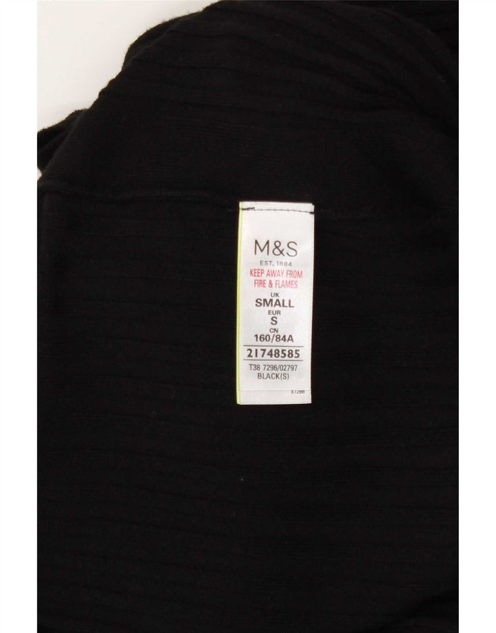 Marks & Spencer Suéter Cárdigan Abierto Largo para Mujer UK 40 Small Negro
