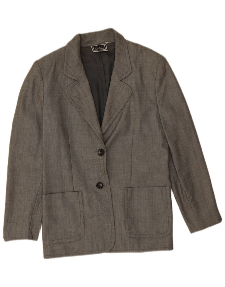 Luisa Spagnoli Chaqueta tipo blazer de 2 botones para mujer IT 44 Lana gris medio