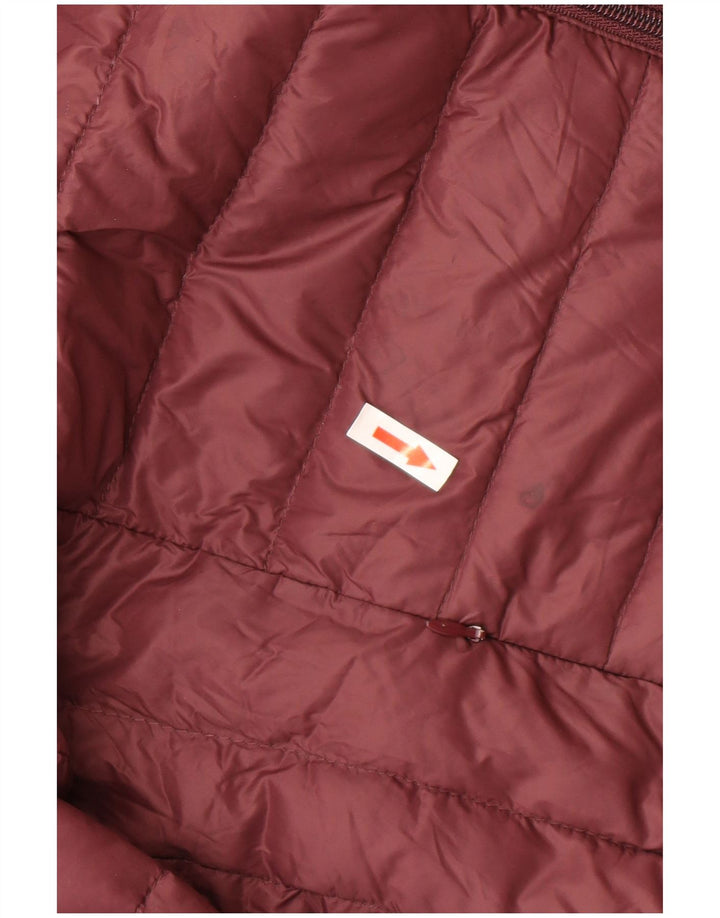 Schott Chaqueta acolchada con capucha para hombre UK 40 Large Nylon burdeos