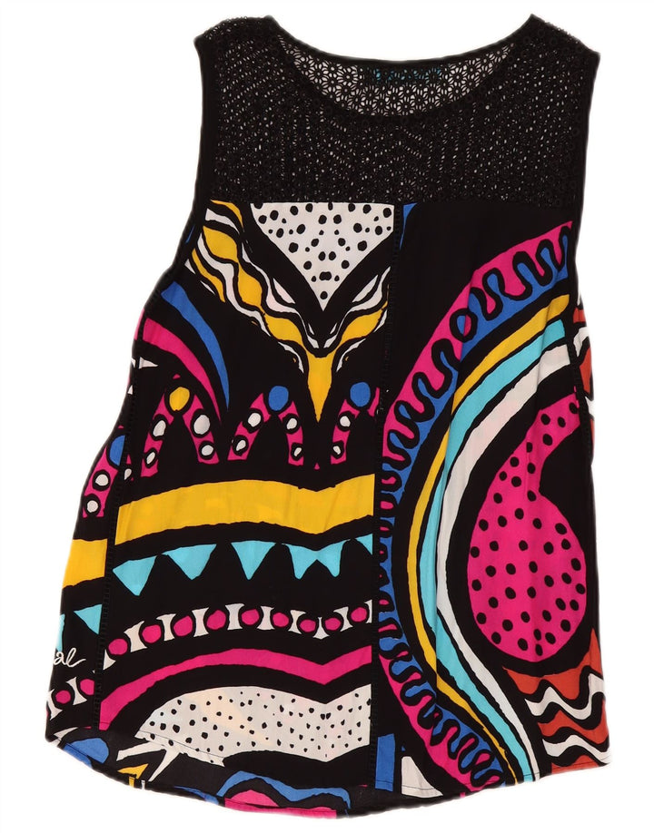 Desigual Top tipo túnica gráfico para mujer UK 40 Medio Multicolor Geométrico