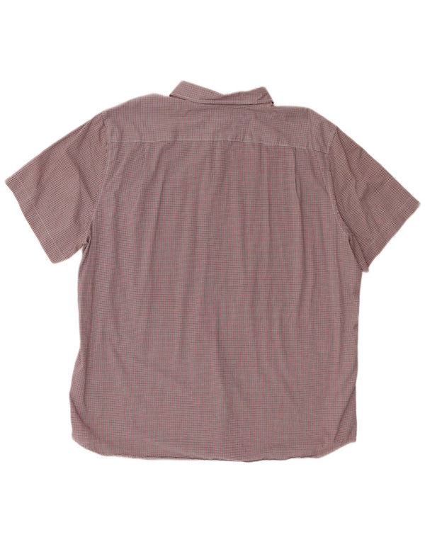 Camisa Lacoste Hombre Manga Corta Regular Fit 2XL Algodón Vichy Rojo