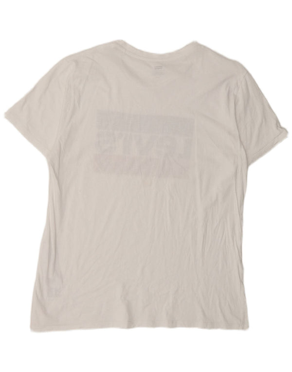 Levi's Camiseta gráfica para hombre Top grande de algodón blanco