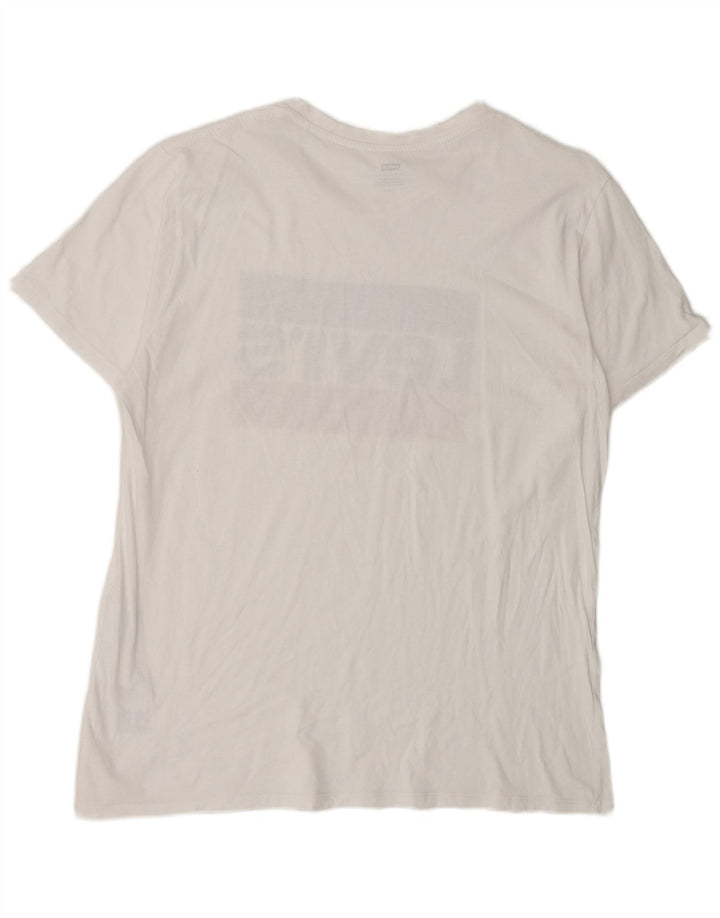 Levi's Camiseta gráfica para hombre Top grande de algodón blanco