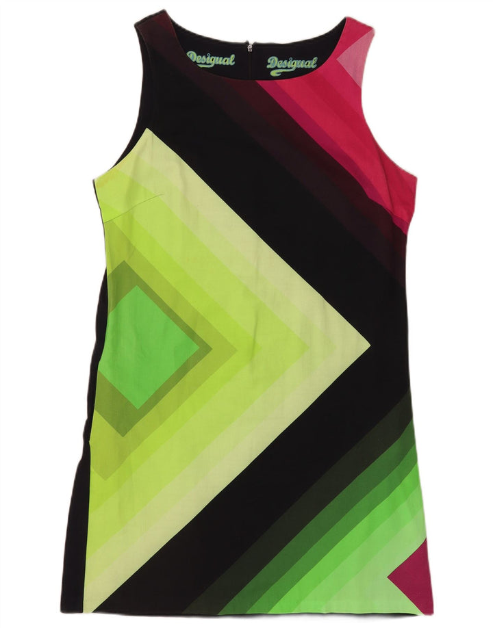 Desigual Vestido tubo gráfico para mujer EU 42 Grande Multicolor Geométrico
