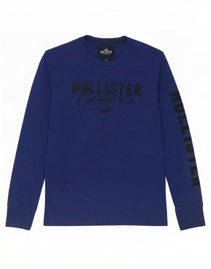 Hollister Hombre Graphic Top Manga Larga Medio Azul Marino Moteado