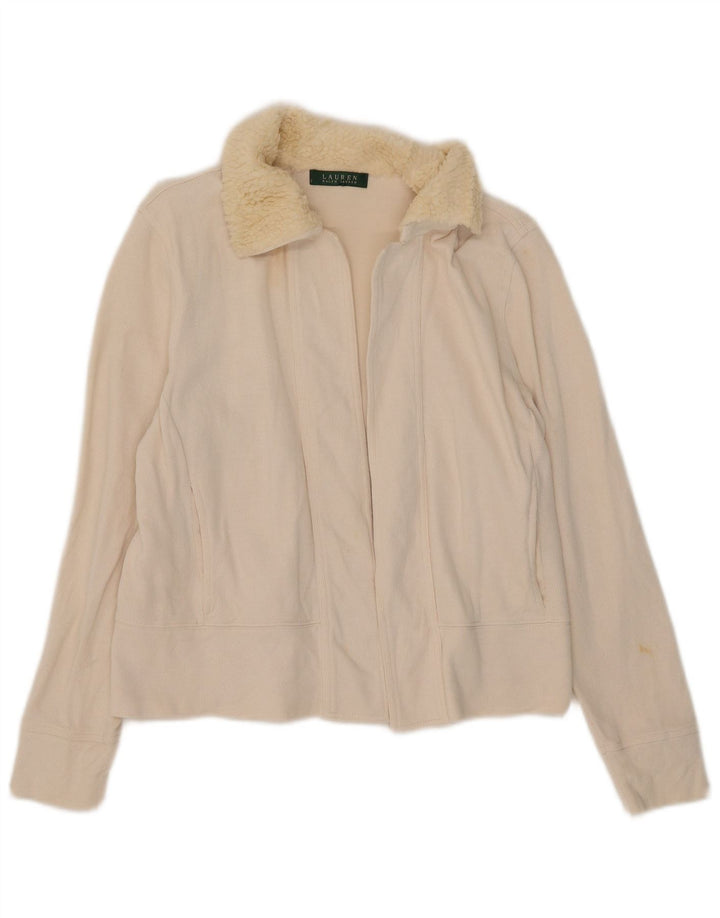 Ralph Lauren - Cárdigan abierto para mujer, talla 40, color beige medio