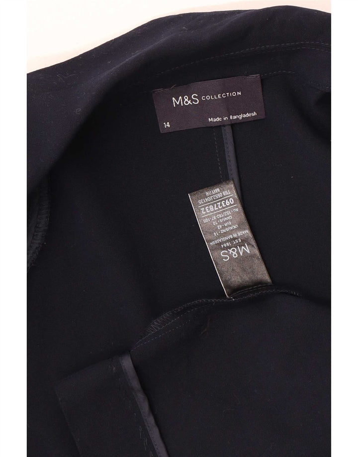 Marks & Spencer Chaqueta tipo blazer abierta de manga 3/4 para mujer UK 44 Azul marino mediano