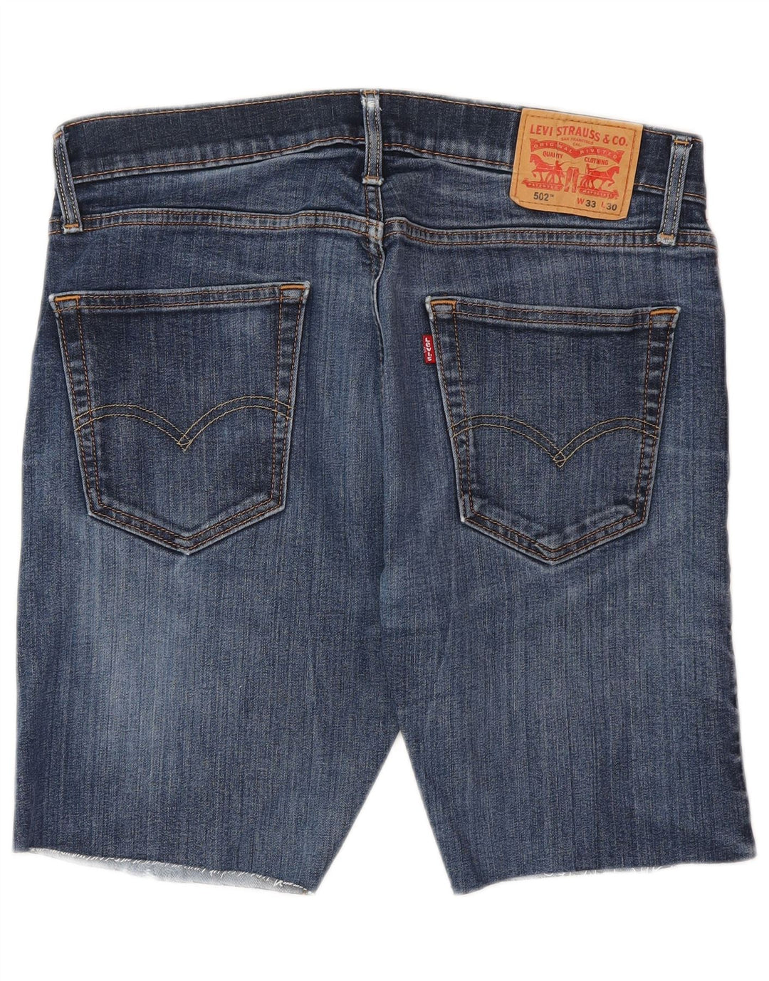 LEVI'S Mens 502 Denim Shorts W33 Algodón Azul Medio