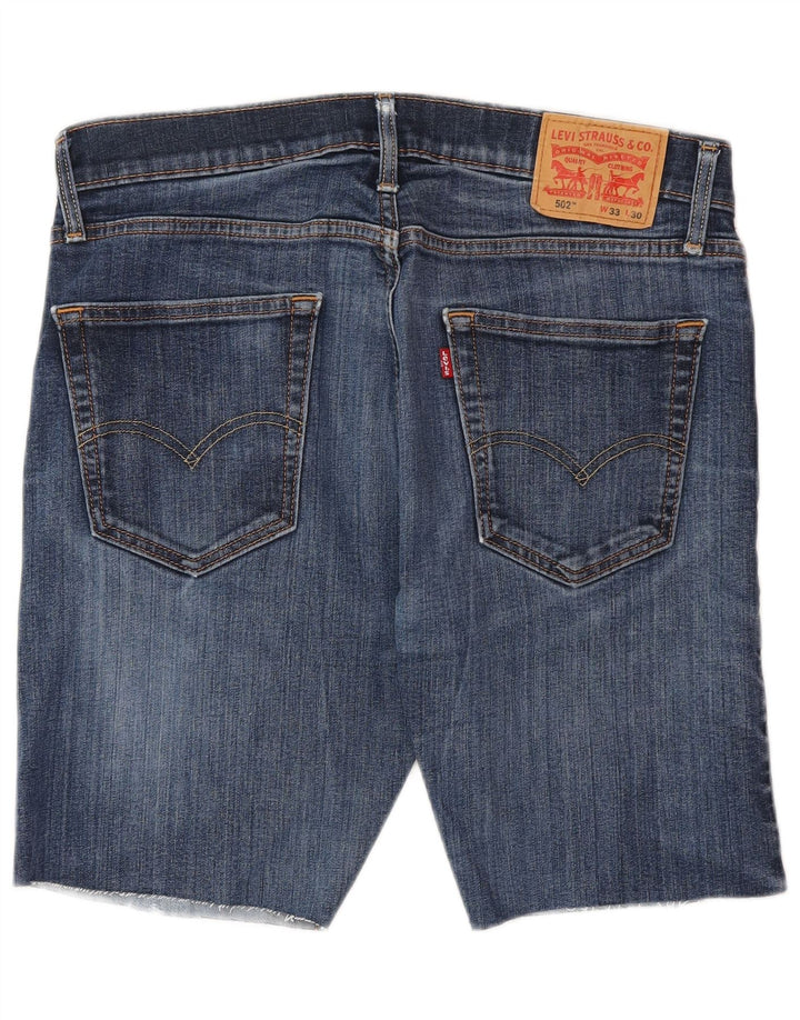 LEVI'S Mens 502 Denim Shorts W33 Algodón Azul Medio