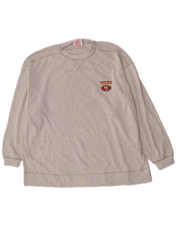 NFL Mens SF 49ers Sudadera Jumper XL Gris Rayas Algodón