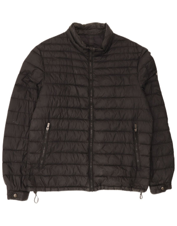 Massimo Dutti Chaqueta Acolchada Hombre UK 40 Large Nylon Negro