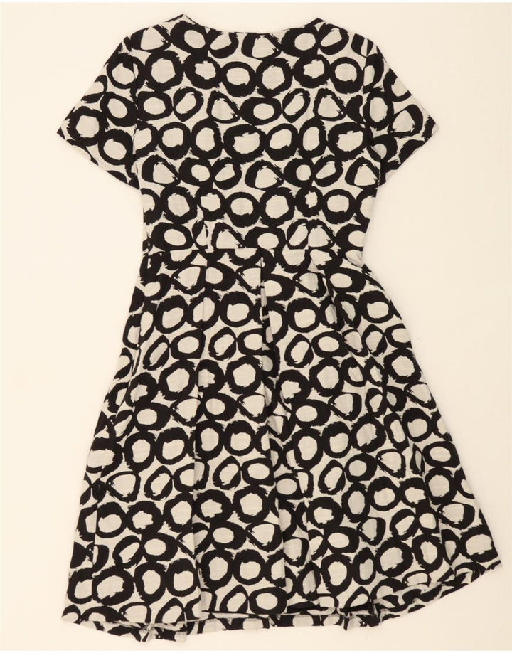 PER UNA Womens Abstract Pattern A-Line Dress UK 12 Medium Black Cotton Vintage Per Una and Second-Hand Per Una from Messina Hembry 