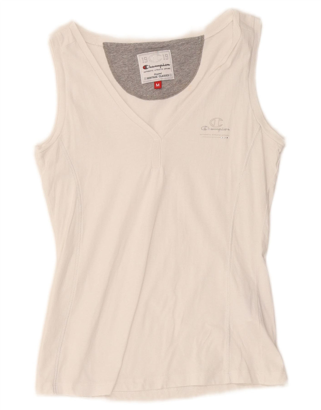 Champion Heritage Classics - Camiseta sin mangas para mujer, talla 40, algodón blanco mediano