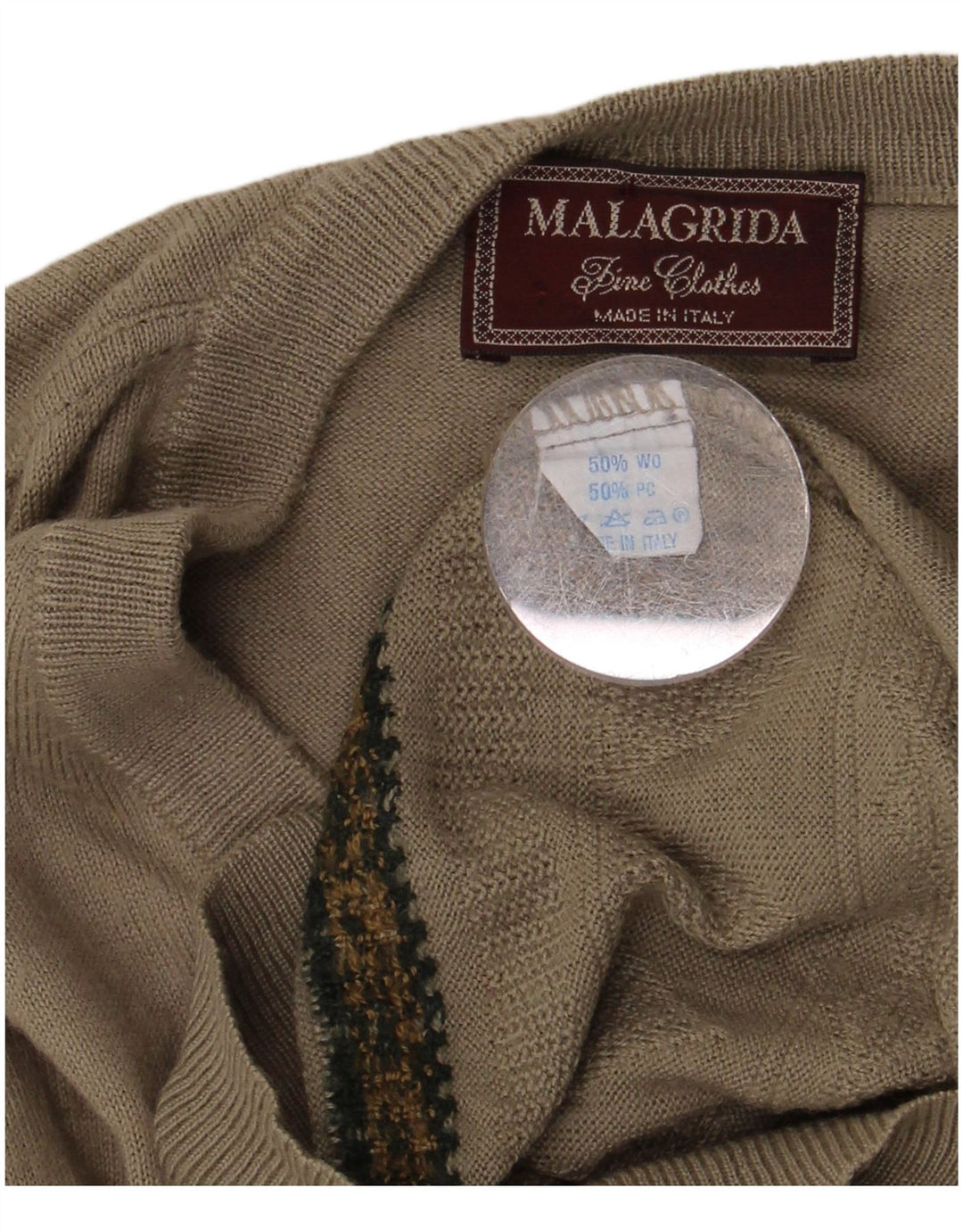 MALAGRIDA Jersey Con Cuello En V De Lana Geométrica Gris Medio Para Hombre