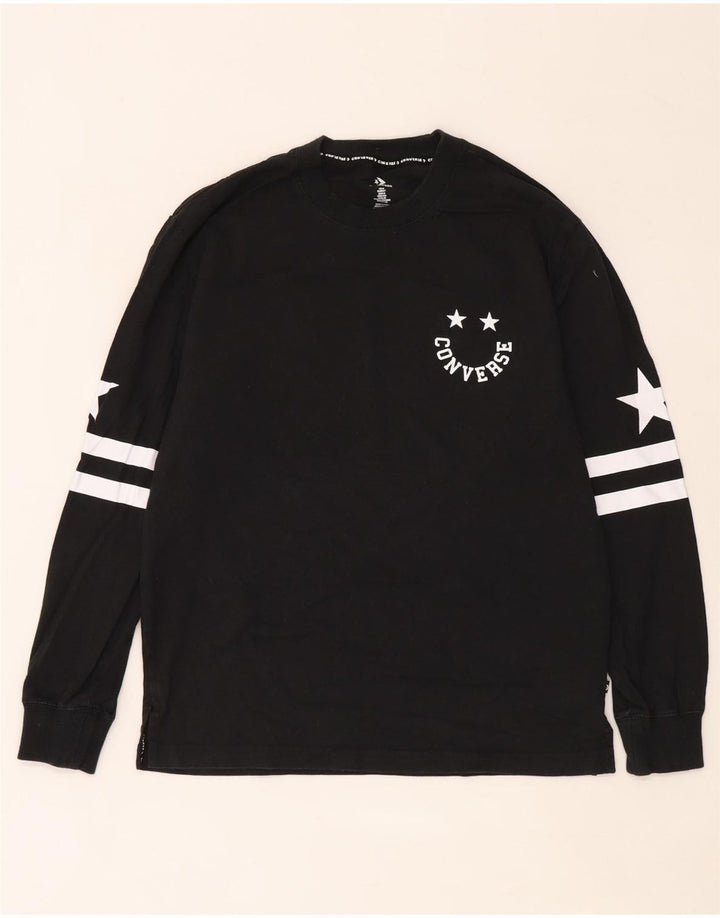 Converse Hombre Gráfico Top Manga Larga Pequeño Algodón Negro