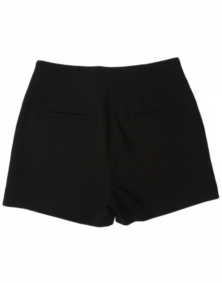 Zara Mujer Chino Shorts Medium W28 Poliéster Negro