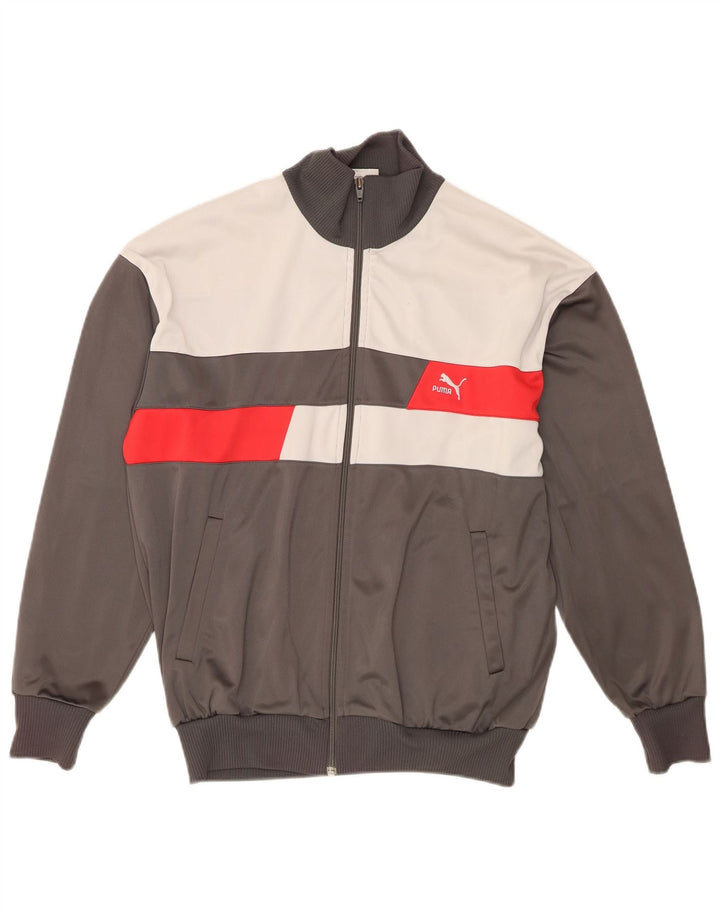 Puma Chaqueta De Chándal Para Hombre Poliéster Color Block Gris Medio