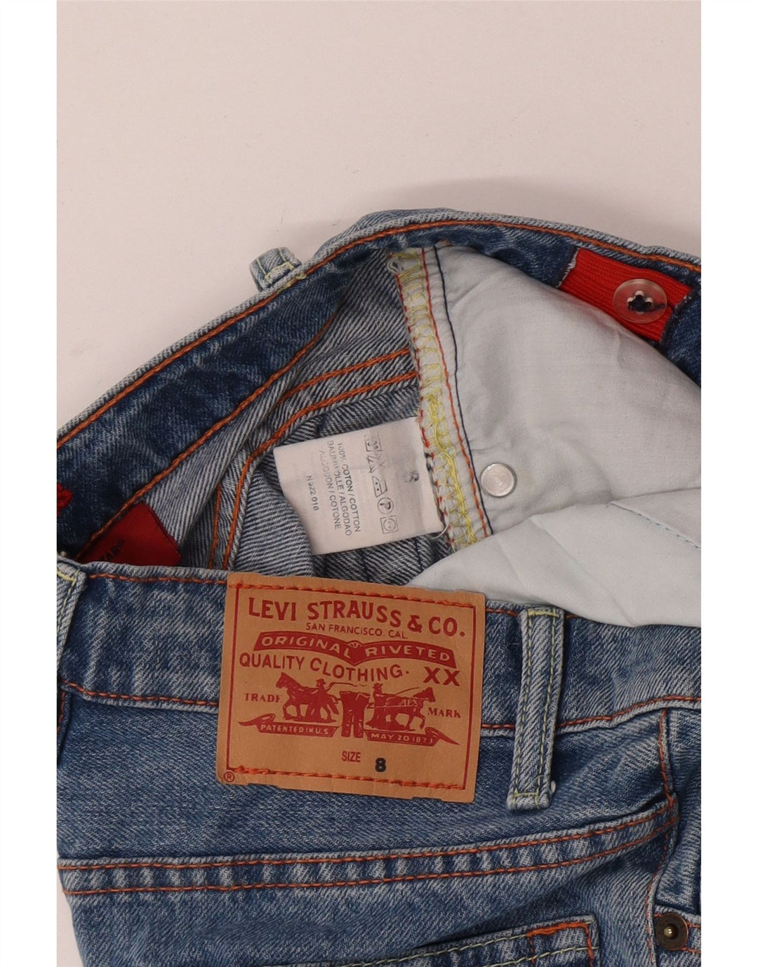 Levi's Vaqueros Rectos para Niños 7-8 Años W24 L23 Algodón Azul