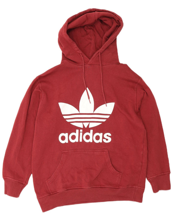 Adidas Hombre Graphic Sudadera con capucha Jumper Medium Borgoña Algodón