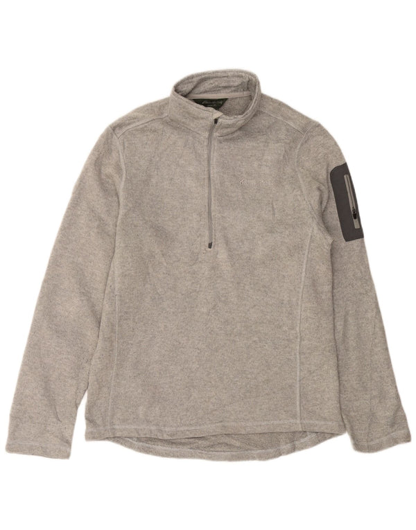 Eddie Bauer - Sudadera con Cuello y Cremallera para Hombre, Jersey, Gris Medio, Moteado