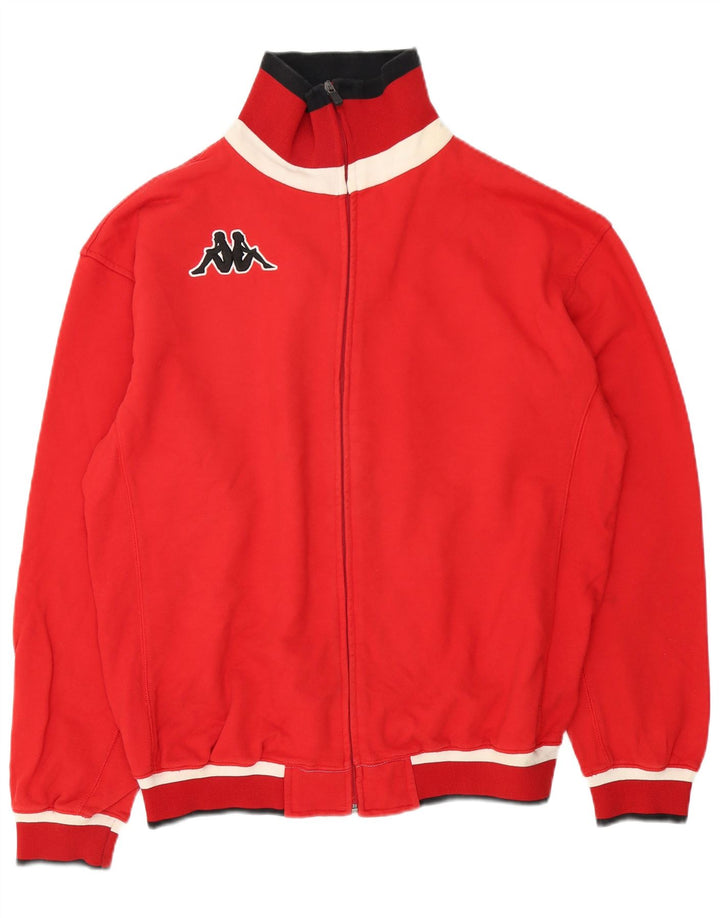 Kappa Hombre Chándal Top Chaqueta XL Rojo Algodón