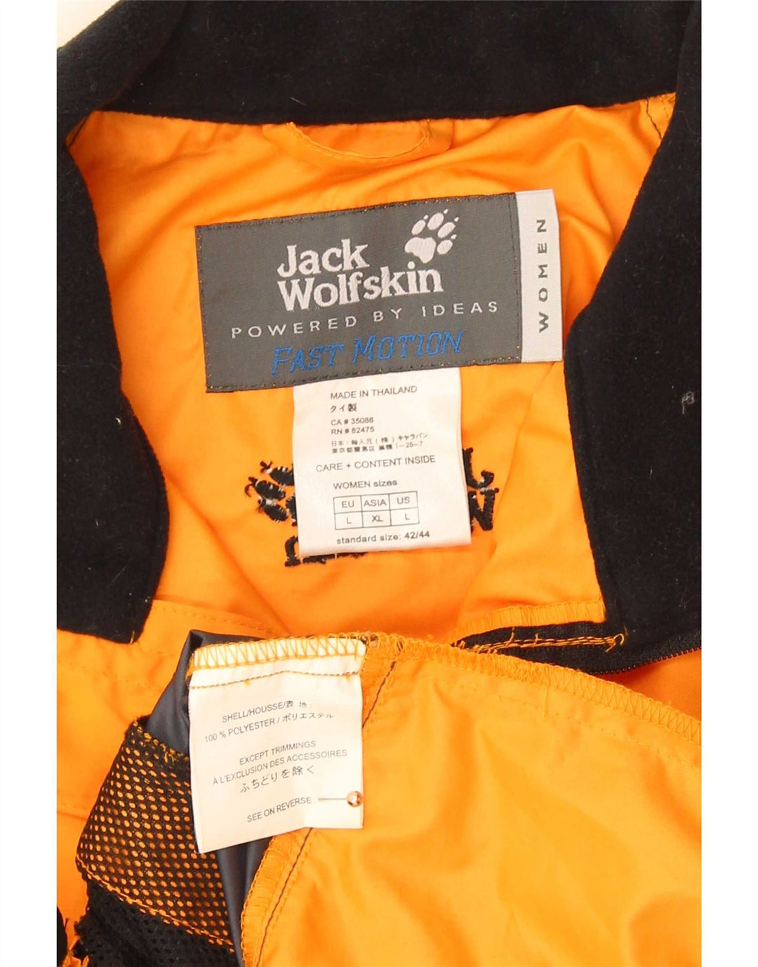 Jack Wolfskin Chaleco para hombre UK 40 Grande Naranja Colorblock Poliéster