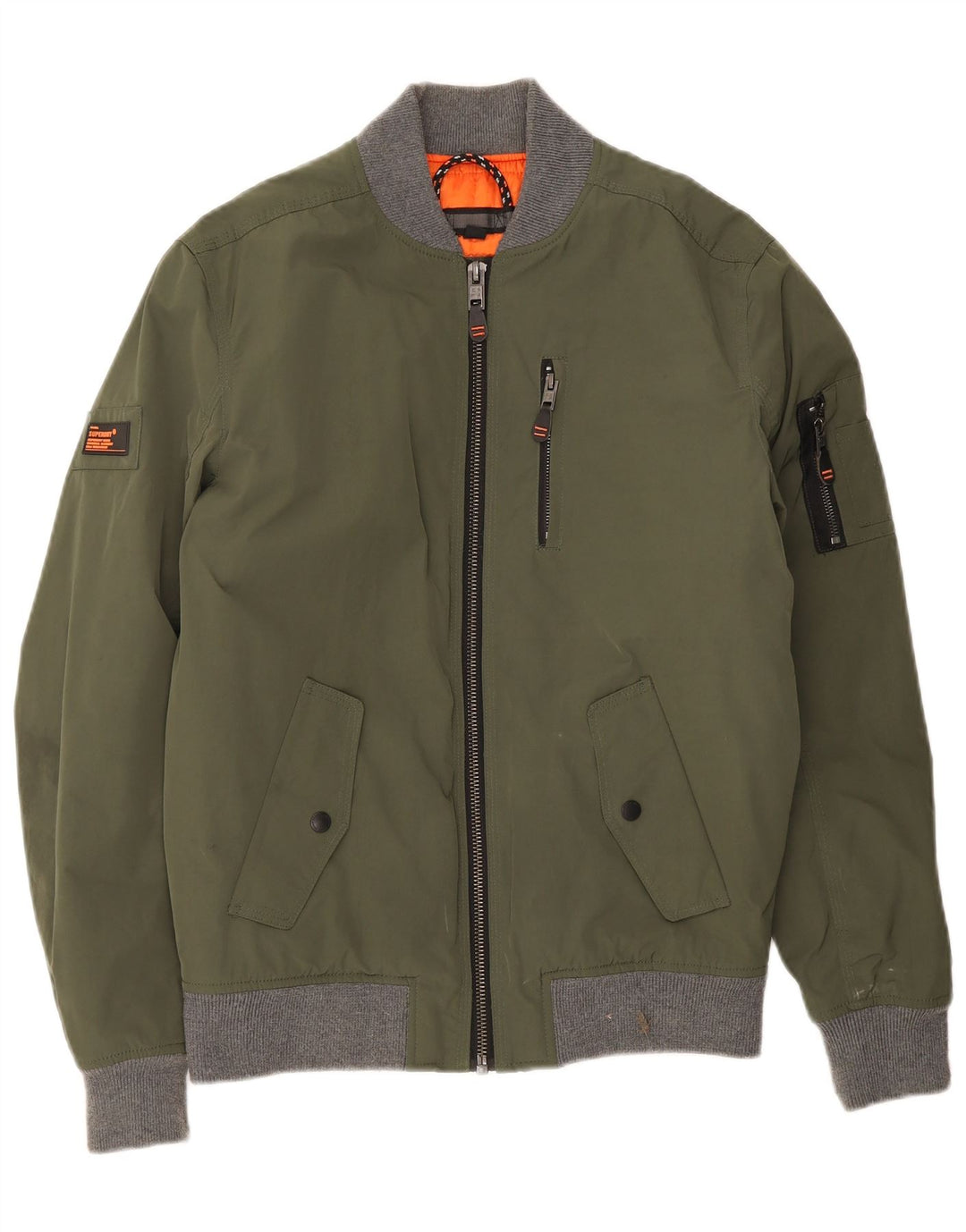 Superdry Cazadora Bomber para Hombre ES 38 Poliéster Color Block Verde Medio