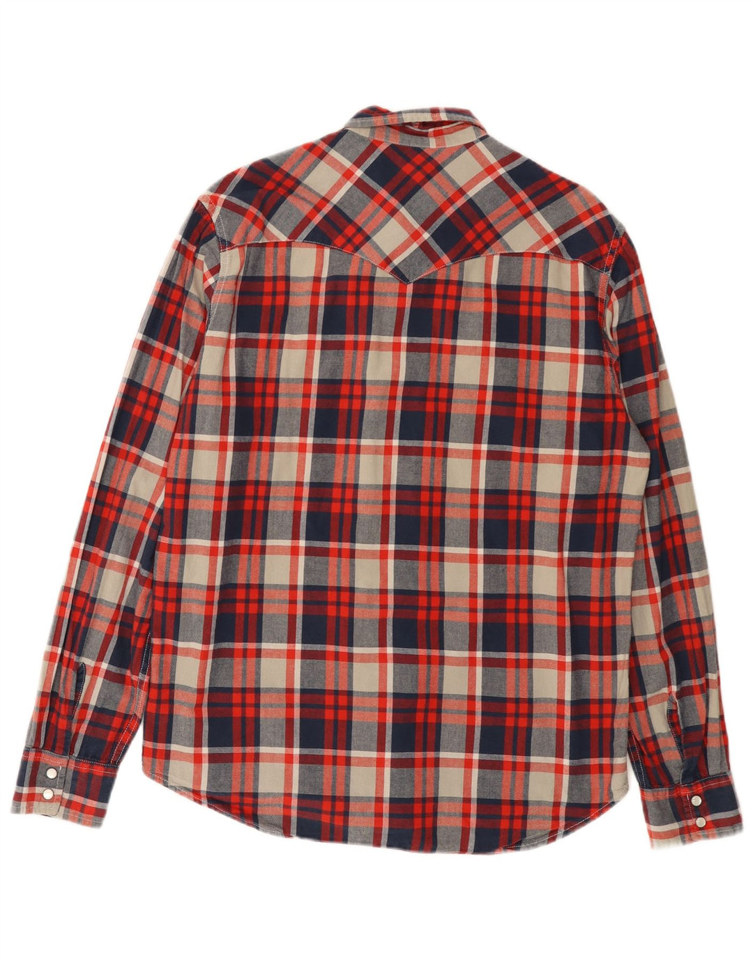 LEVI'S Camisa de franela para hombre de algodón a cuadros rojos grandes