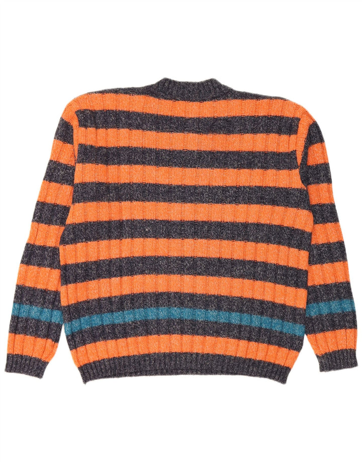 Levi's Jersey con cuello en V para hombre de lana de alpaca a rayas naranja pequeño