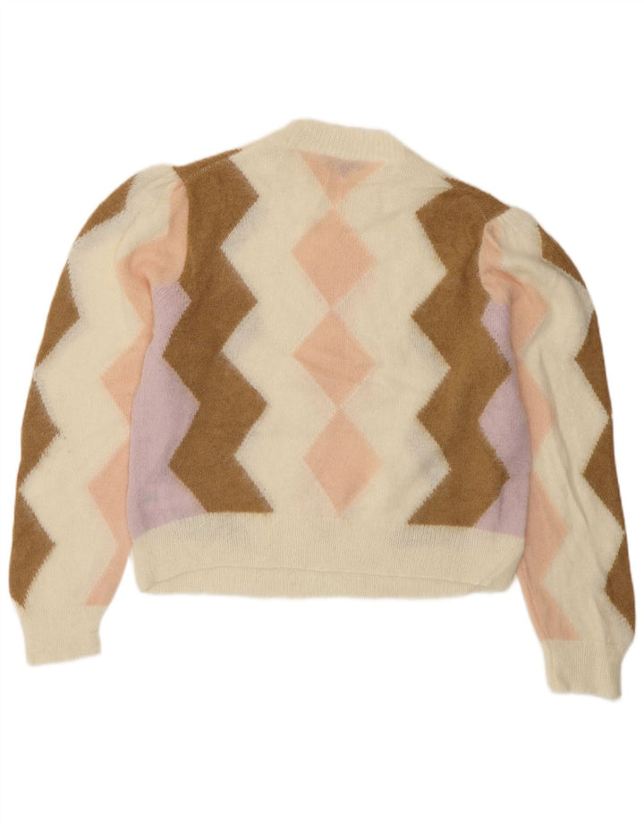 J. CREW Suéter corto con cuello redondo para mujer UK 10 Small Off White