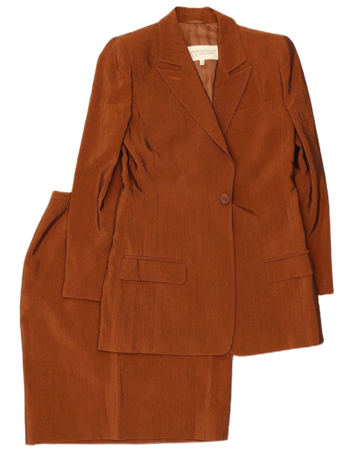 Erreuno Conjunto de falda de 2 piezas con 1 botón para mujer IT 42 Medium W26 Acetato marrón