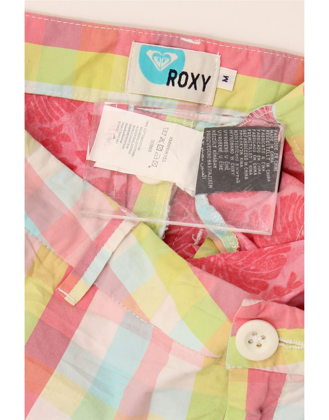 Pantalones Cortos Roxy Mujer Medium W30 Algodón Vichy Multicolor