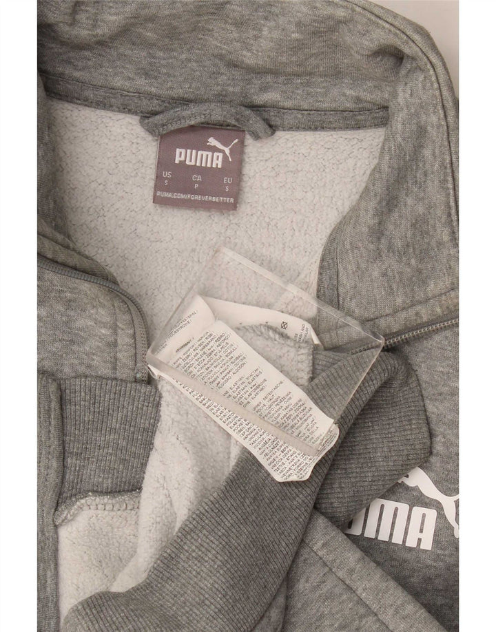 Puma Chaqueta de chándal para hombre, talla pequeña, algodón moteado gris