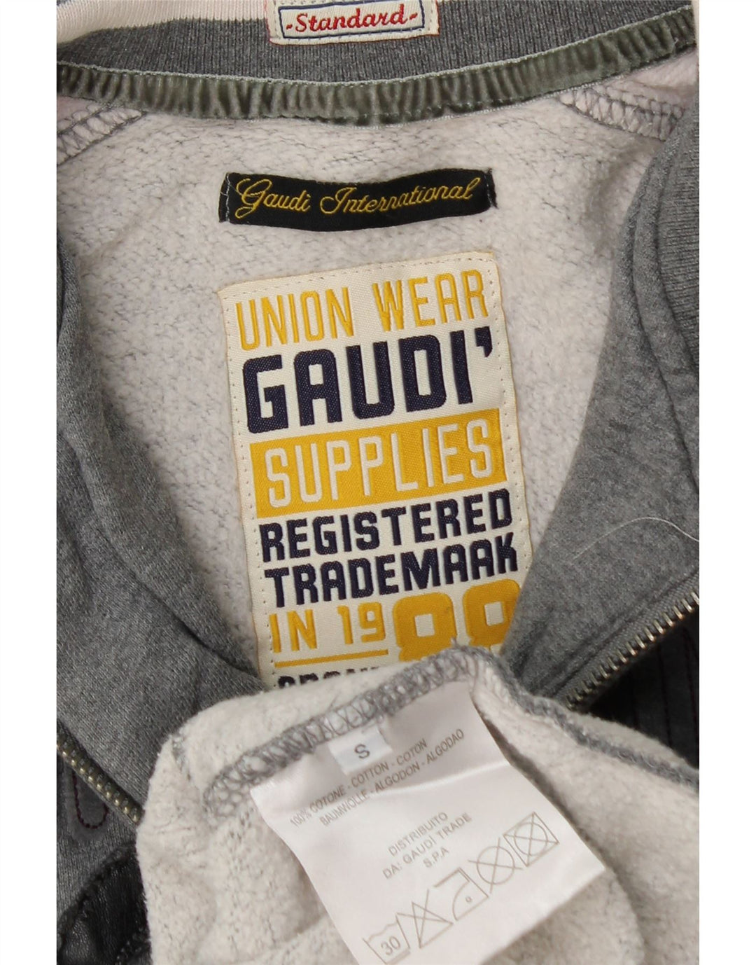 Gaudí Chaqueta de chándal con gráfico para mujer UK 10 Small Grey Colourblock