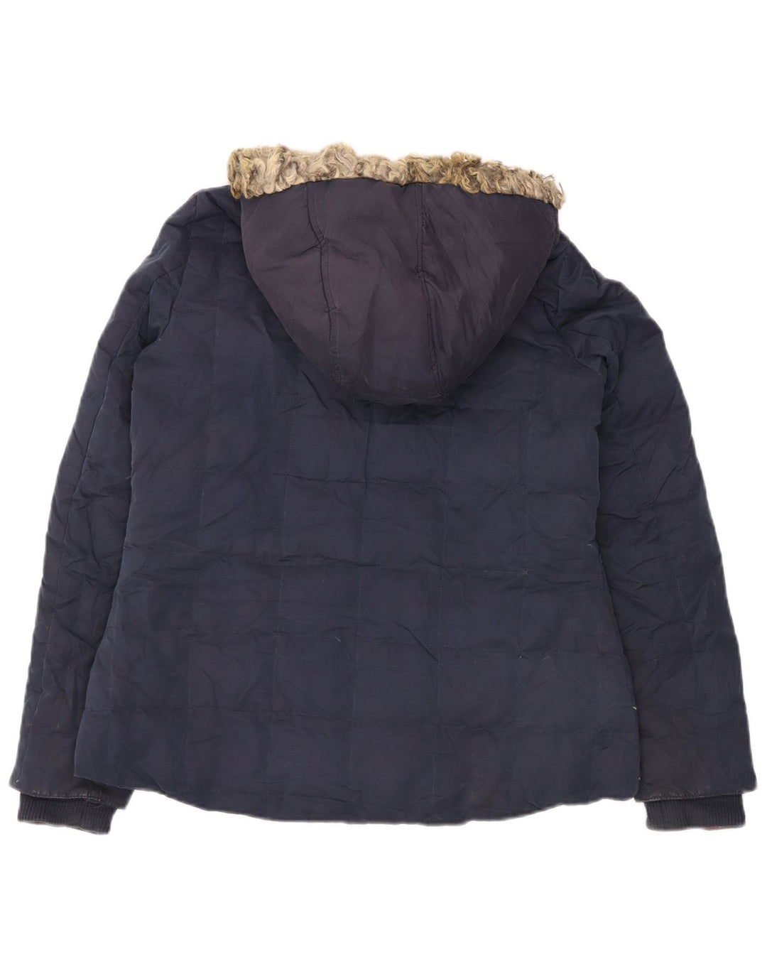 FAT FACE Chaqueta acolchada con capucha para mujer UK 44 Grande Poliéster azul marino
