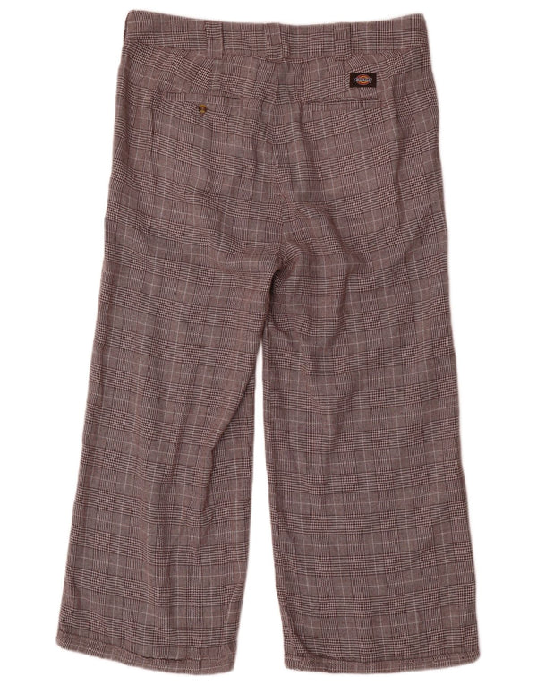 Dickies Pantalones cortos de ajuste relajado para mujer US 14 XL W34 L26 marrón a cuadros