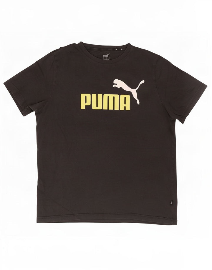 Puma - Camiseta gráfica para hombre, talla grande, algodón negro