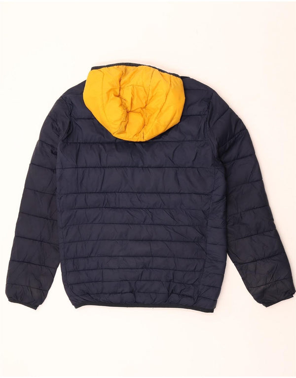 Jack & Jones Chaqueta acolchada con capucha para hombre UK 38 Medium Azul marino Colorblock