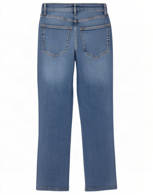 Zara Jeans Rectos De Tiro Alto Para Mujer EU 34 2XS W24 L25 Algodón Azul