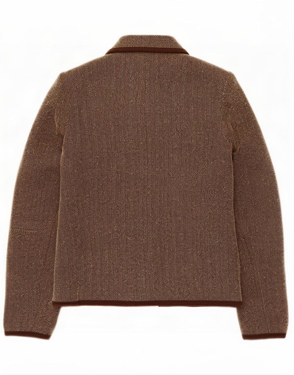 Marks & Spencer Chaqueta Blazer para Mujer UK 10 Small Brown Herringbone